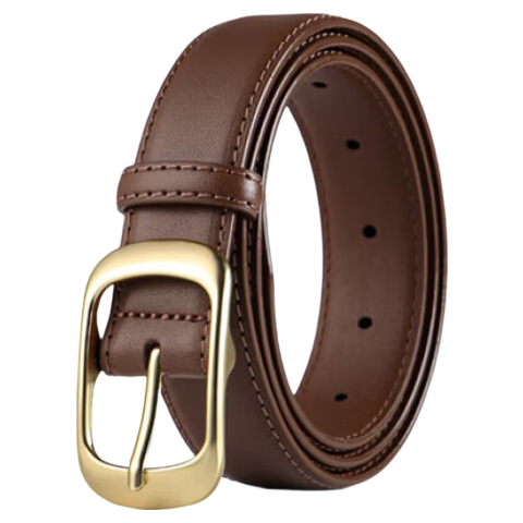 CARTELO Women's Leather Belt, Korean-Style Decorative Casual Cowhide Belt, Simple Versatile Pin Buckle Trouser Belt, Girlfriend Gift