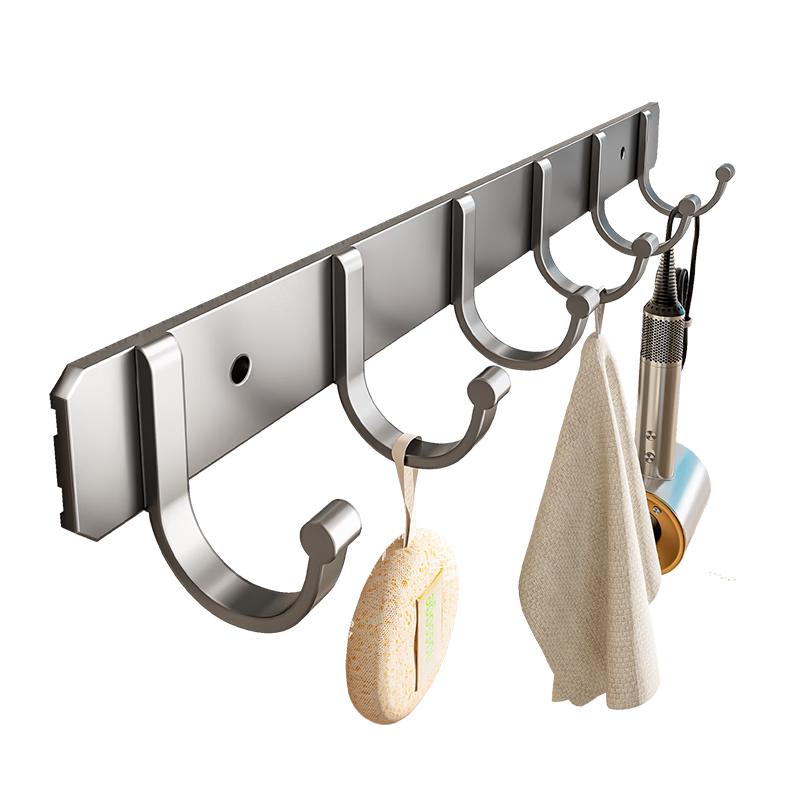 Baihan Adhesive Hooks for Bathroom Doors, No Drilling Required, Strong And Invisible Hooks for Hanging Clothes, Towels, And Bathroom Storage, Nail-Free Adhesive Hooks
