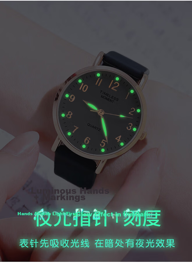 Light Shadow Moment Exam Watch for Women Students High School Children Luminous Mechanical Quartz Silent Time-Only Watch for Men 6