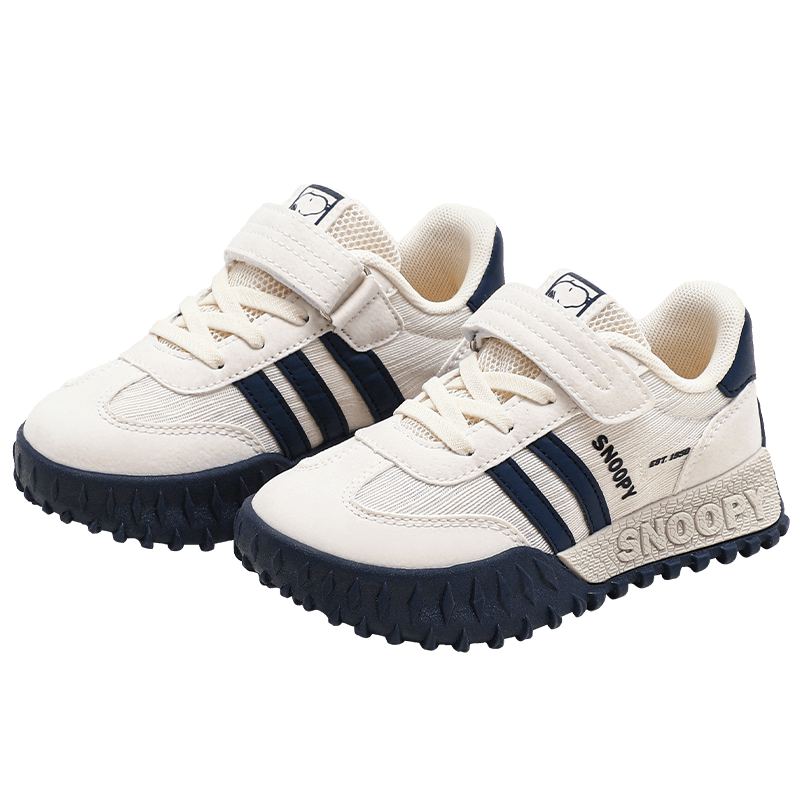SNOOPY Boys' Sports Shoes, Autumn Wear-Resistant Running Shoes, Elementary School Students' Casual Shoes, 3807 Navy Blue, Size 30