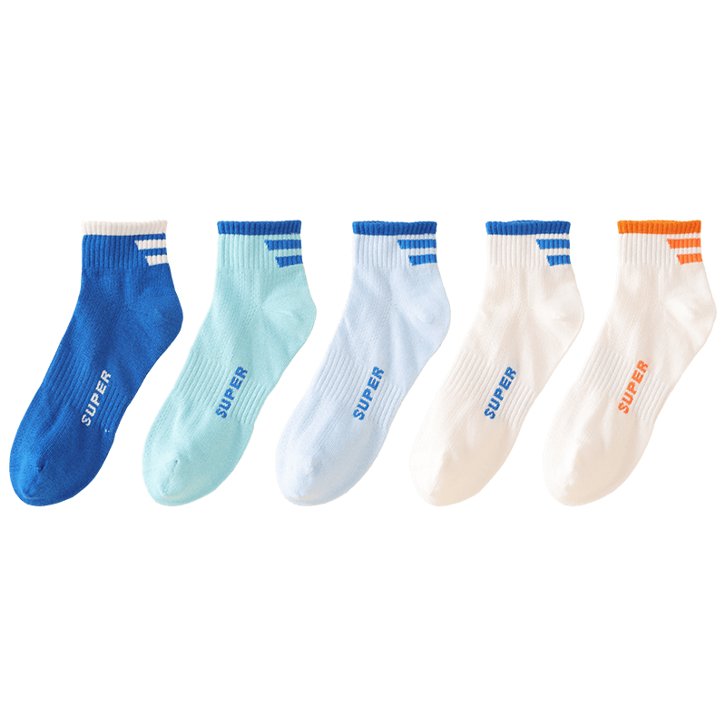 Hodo Children's Socks, Summer Thin Style, Boys And Girls Mesh Breathable Cotton Socks, Baby Mid-Calf All-Season Socks W5022 22-24