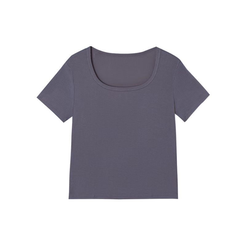 Hodo Women's T-Shirt 10A Antibacterial Smooth Modal Stretch Ribbed Slim Fit Versatile Short Sleeve Top