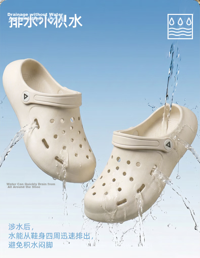 Peak Kids Slippers Hole Shoes for Boys and Girls Ages 6-12, Summer 2026 New Blue Sandals Size 36 12
