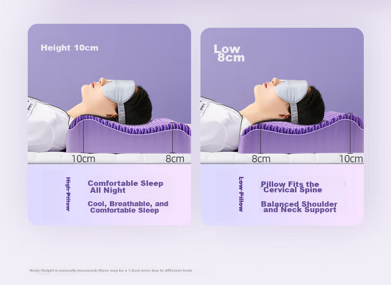 Mi Xiaoshu TPE Grid Gel Pillow Cervical Pillow Deep Sleep Non-Latex Washable Breathable Core Adult Cooling Pillow 12