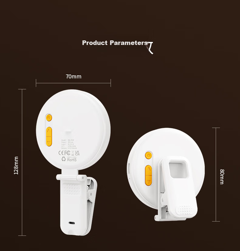 Shuotuo Mini Pocket Fill Light Beauty Lamp Clip-on Portable Three-Color Handheld LED Lighting for Photography Live Streaming Food Photography Outdoor Light 6