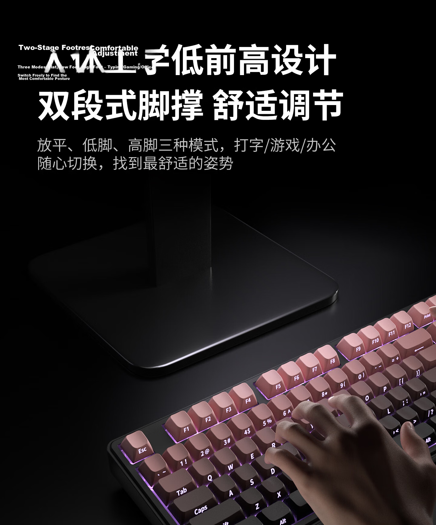 HP K160 Wireless Keyboard Wired Bluetooth Tri-mode Silent Mechanical Feel with Screen Multifunctional Knob Office Gaming E-sports Desktop Laptop Peach Pink 5