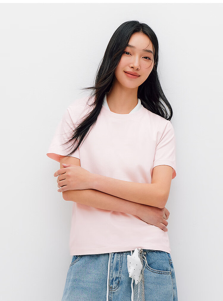 Semir Mall Style | Women's Summer Short Sleeve T-Shirt Solid Color Crew Neck Regular Shoulder Top 2026 Versatile Shirt 101926100001 47