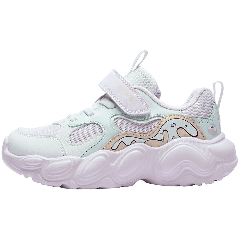 ERKE Kids Girls Casual Shoes Children's Toddler Lightweight Breathable Sports Shoes Malva Pink/Zero Gray/Snow Cream Size 31