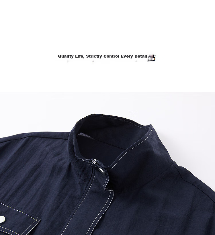 Demana [Luxury Linen] Spring Minimalist Stand Collar Drawstring Waist Multi-Pocket Petite Women's Jacket 15