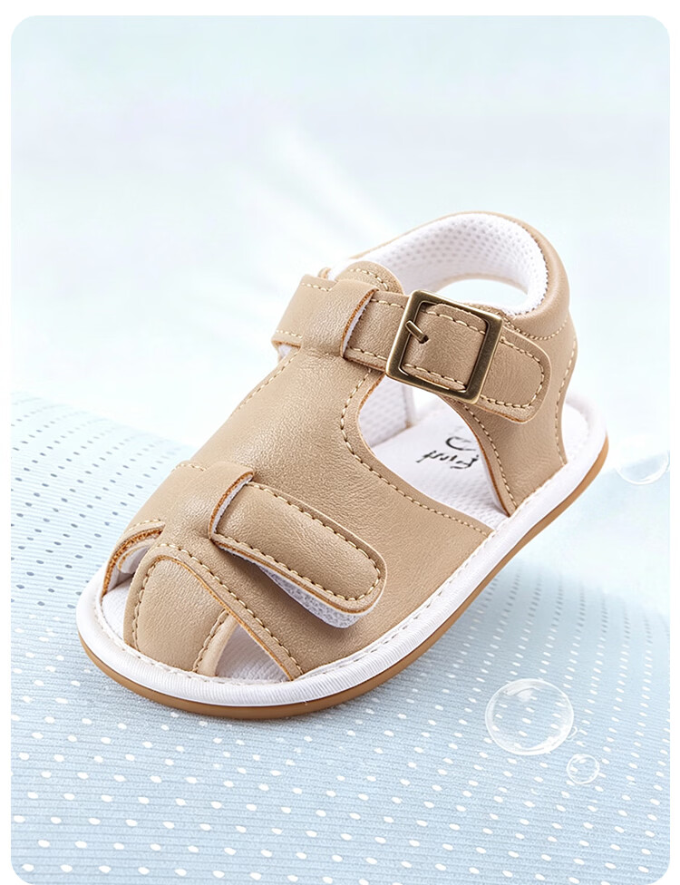 9i9 Baby Walking Shoes Summer Soft Sole Non-Slip 0-1 Year Old Unisex Casual Breathable Sandals BX3 Light Brown Size 13 5