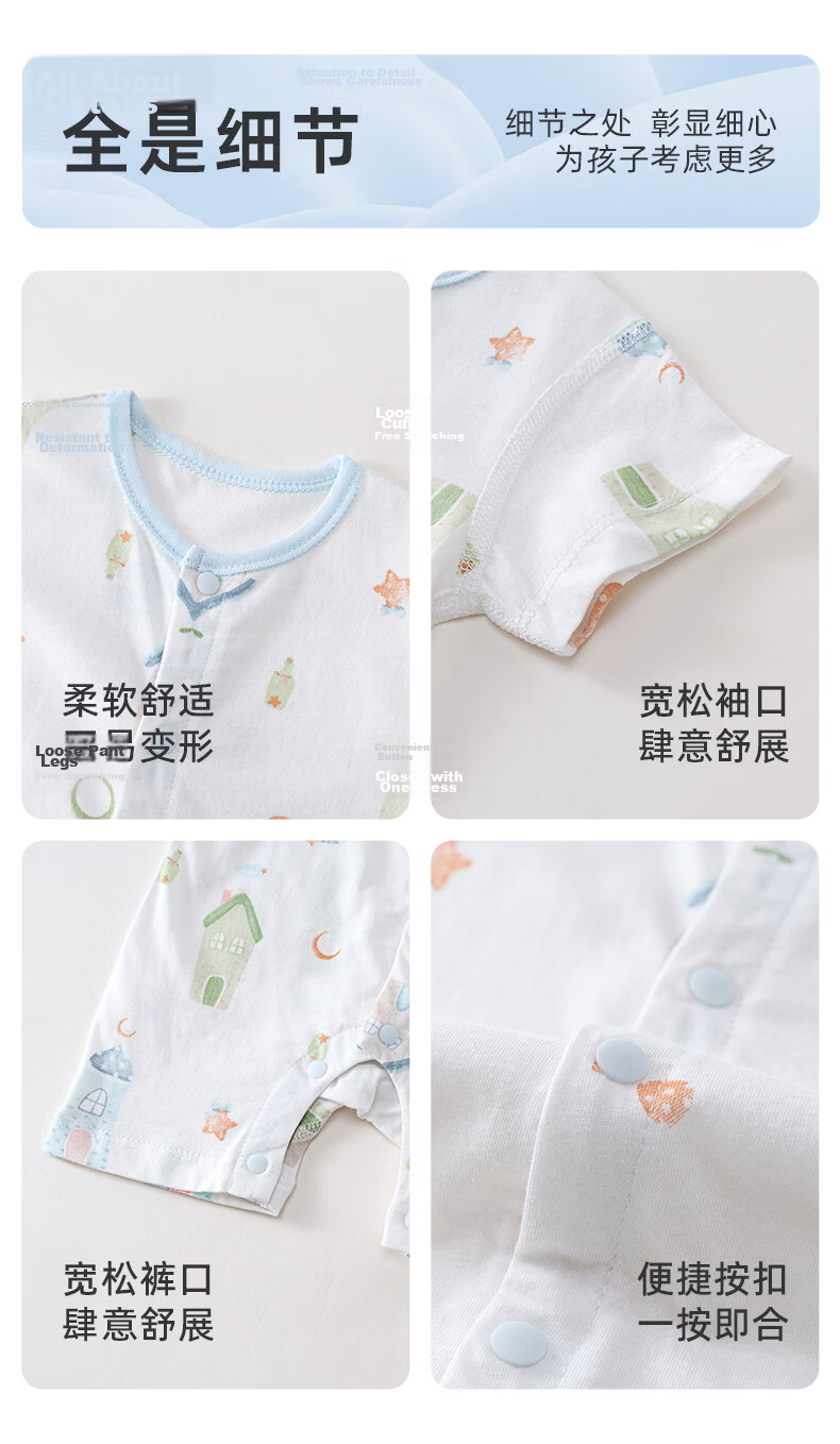 Shubeiyi 2-Piece Set Baby Clothes, Summer Thin Style, Newborn Onesie, Short-Sleeve Romper, Children's Crawling Suit, Pink, 66CM 16