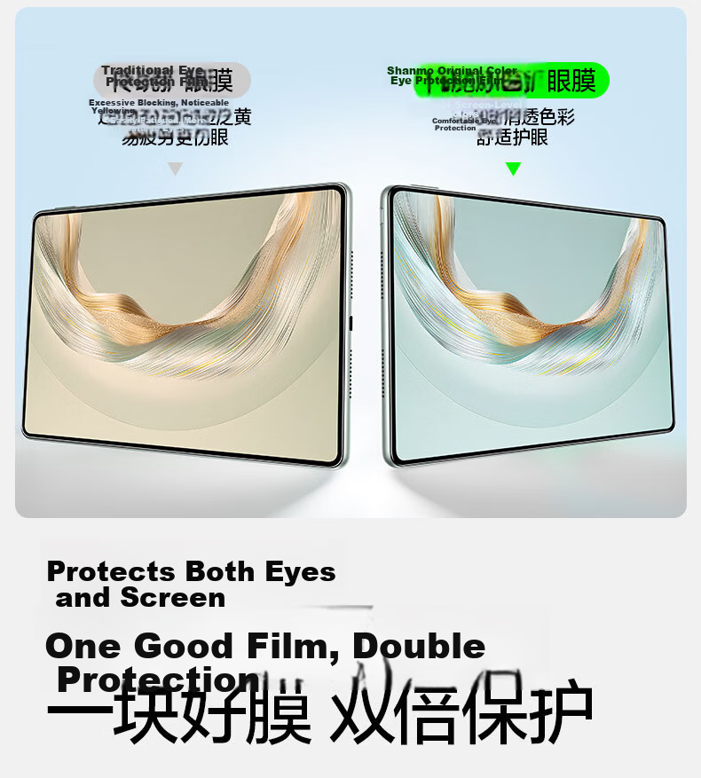 Shanmo Tempered Glass Screen Protector for Huawei MatePad Mini 8.8-inch 2025 Model | Eye Protection Certified | Dust-Free Easy Installation | HD Soft Light Blue Light Filter 15