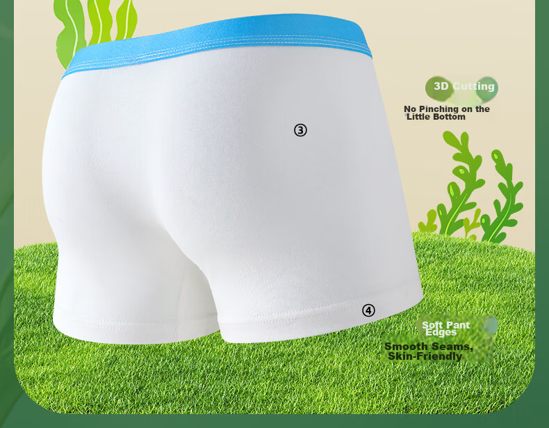 Ziyouxi Seaweed Antibacterial Kids Underwear Boys Pure Cotton Class A Full Cotton Toddler Underpants No Pinch 11