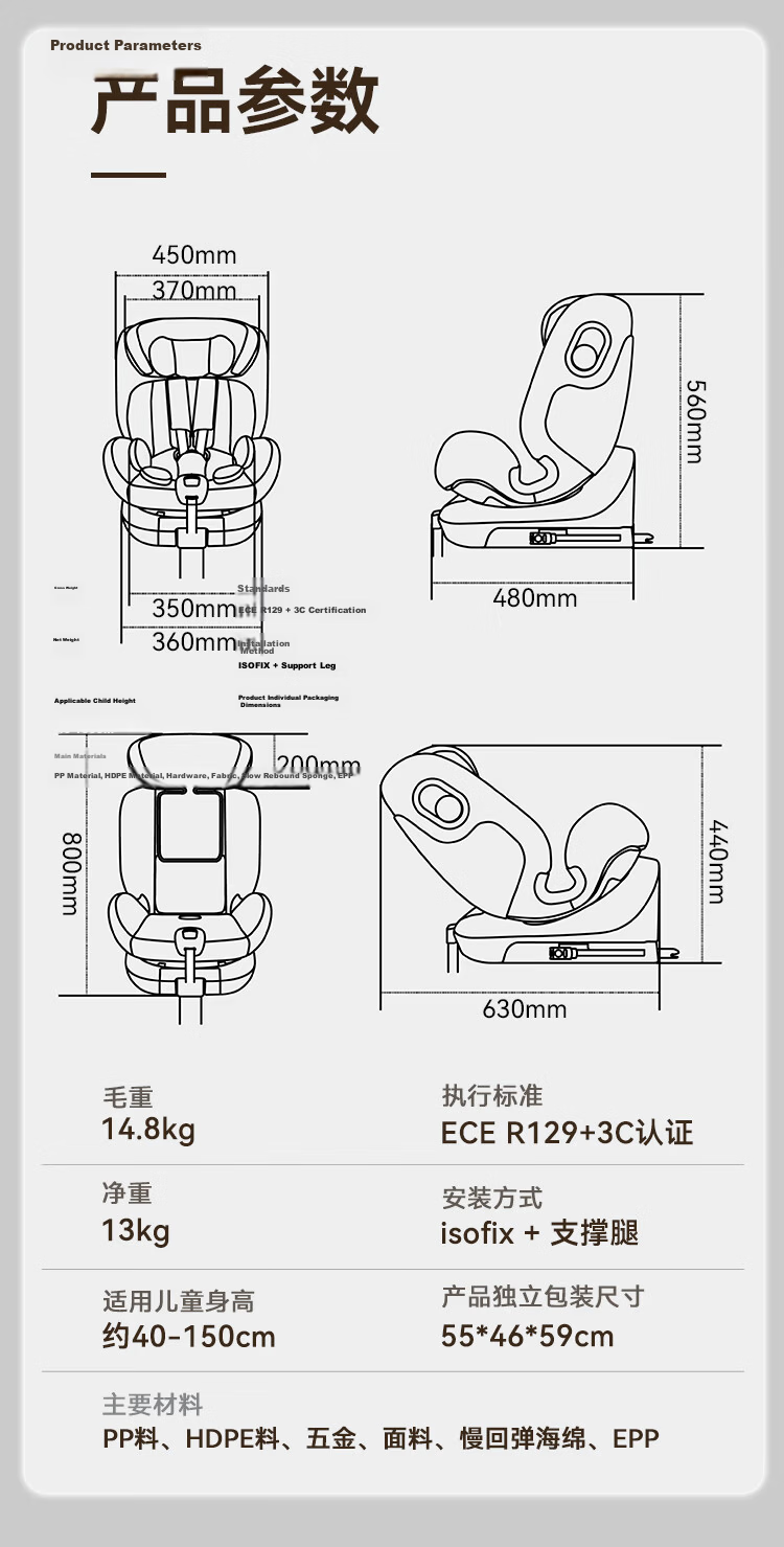 JD Jingzao Children's Car Safety Seat 0-6-12 Years Baby i-Safe Dual Ventilation Business Class 3.0 Green Grape 20