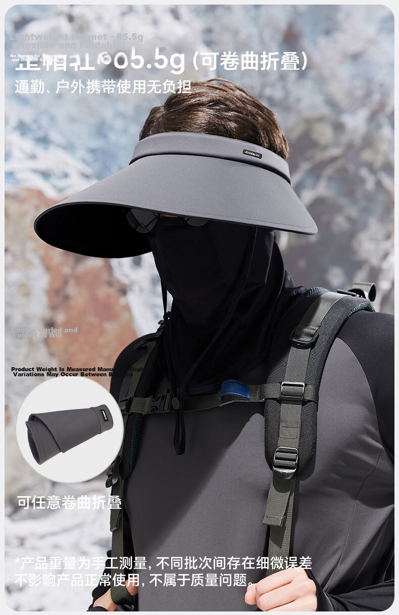 MISSION UV Large Brim Sun Protection Hat for Men, Sunshade Fishing Cap, Open Top Mountaineering Hat, Summer Outdoor UV Protection Sun Hat 4