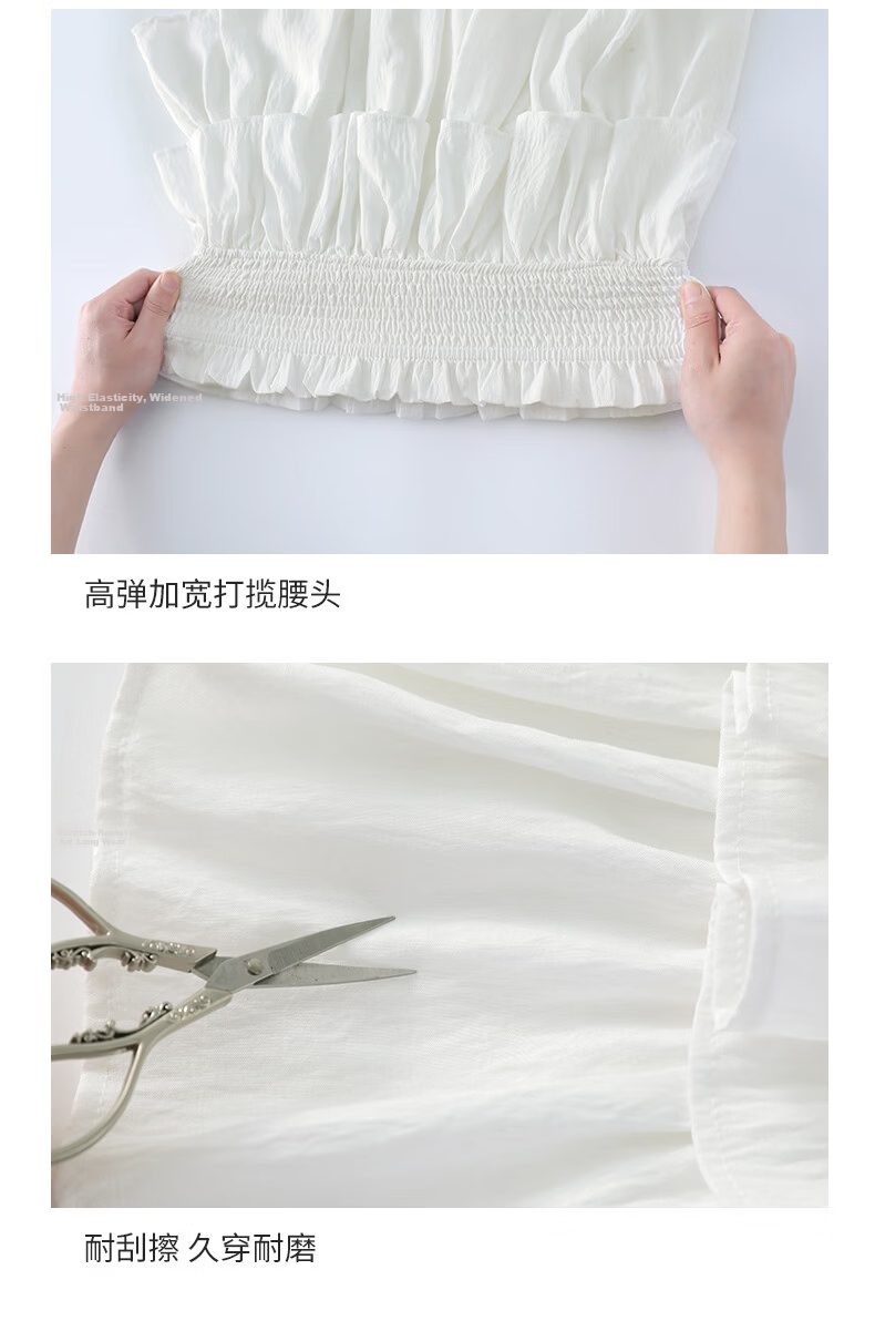 Langsha Ballet Short Skirt Women's Summer New Elastic Waist A-Line Pleated Lace Ruffled Puff Skirt Fashion Sweet Style 10