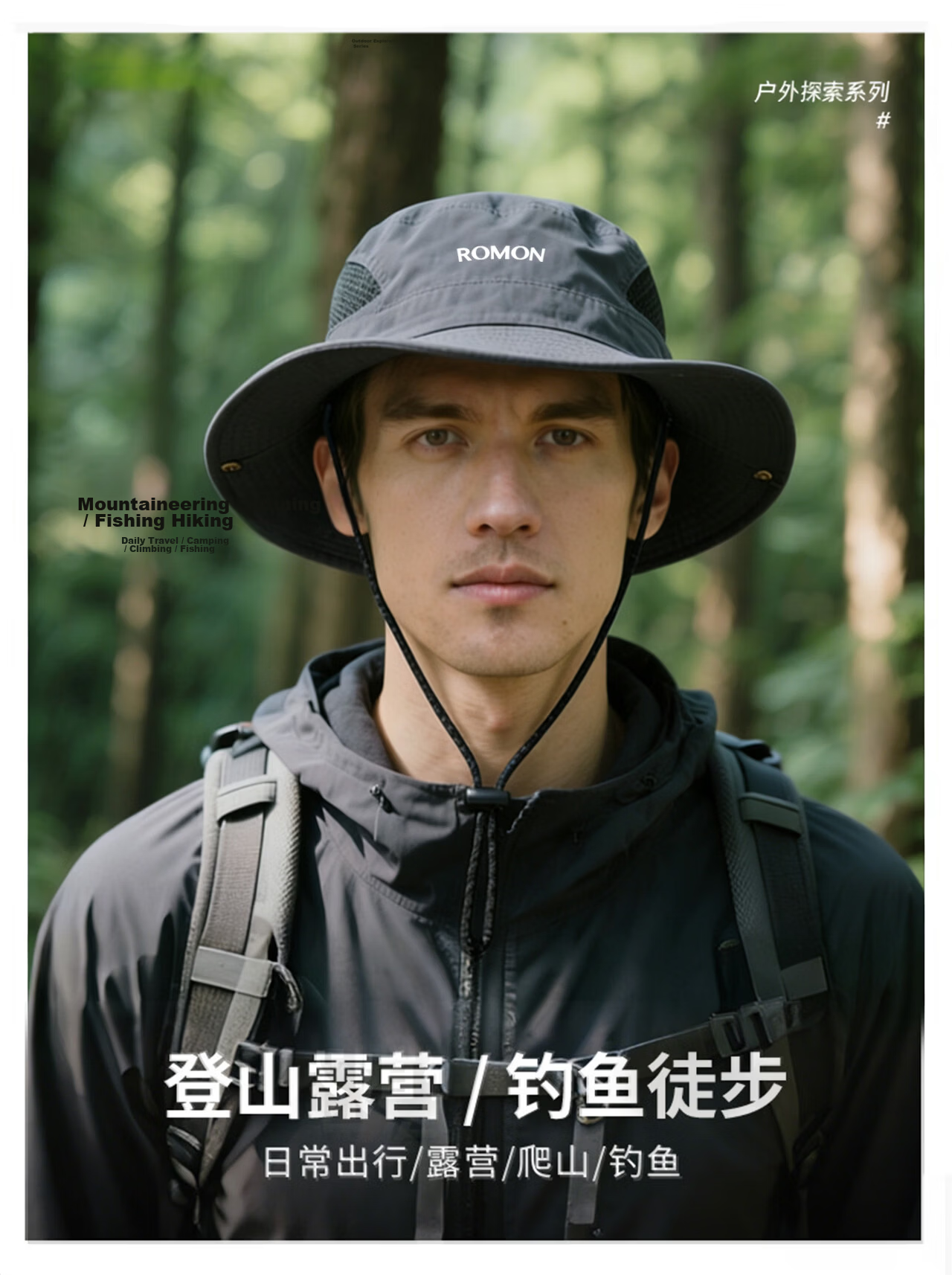 Romon Men's Fisherman Hat Sun Protection Quick-Dry Breathable Sunshade Outdoor Travel Mountaineering Fishing UV Protection Sun Hat for Women 10