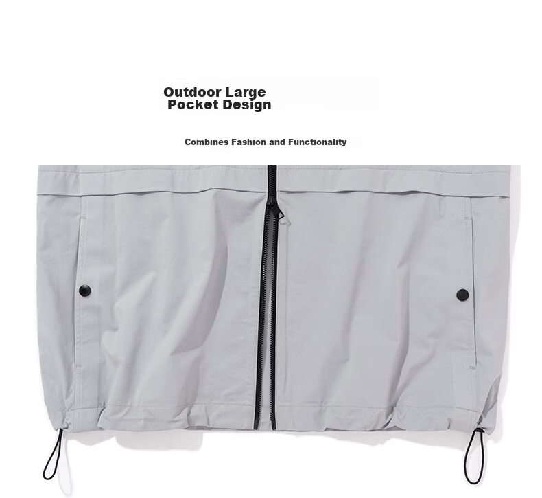 Mr.Bu Oversized Stand Collar Functional Sports Men's Summer Double Zipper T-Shirt 25