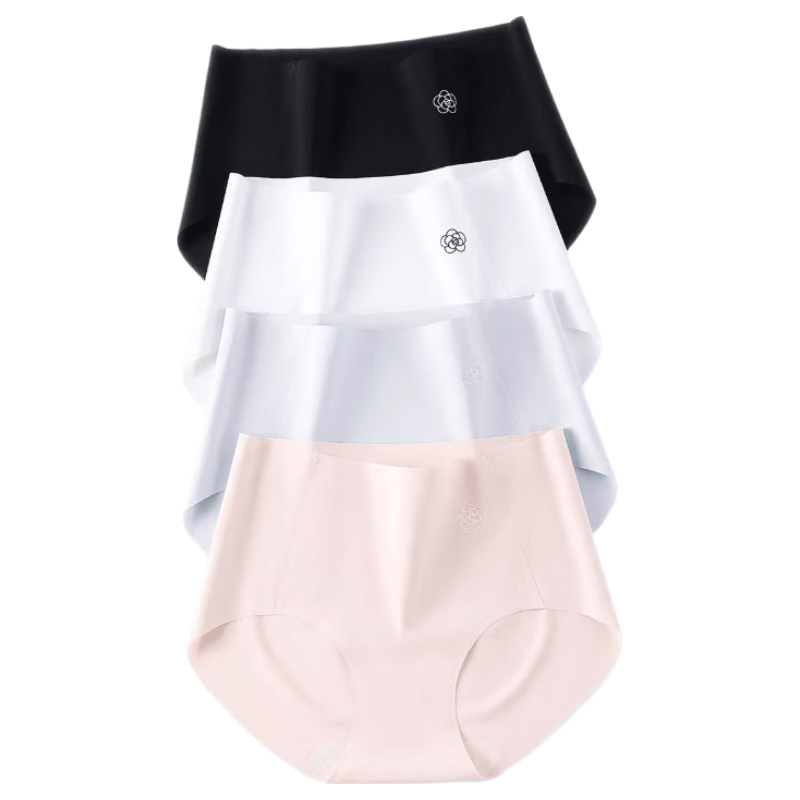 Qisefang Women's Underwear 2026 New A-Class Ice Silk Seamless Antibacterial Shorts 4-Pack (First Wash Free)