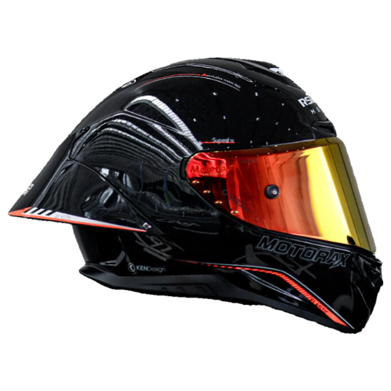 MOTORAX R50SPRO Motorcycle Helmet Unisex Four-Season Full Face Helmet with Large Rear Wing Street Helmet Kali MC2 M