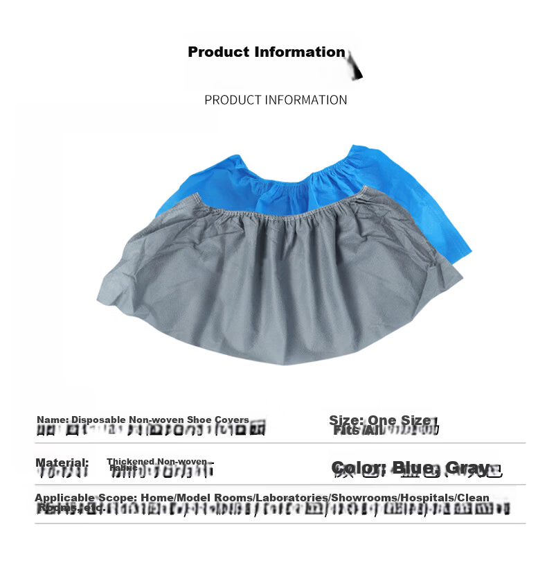 Mulang Thickened Non-Woven Disposable Shoe Covers Wear-Resistant Dustproof Breathable Indoor Factory Laboratory Foot Covers Gray 100pcs One Size Extra Thick 11