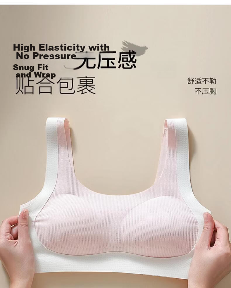 Tingmei [2-Pack 7A Antibacterial] Youth Development Girls' Underwear High School Student Sports Shockproof Girls' Bra 12