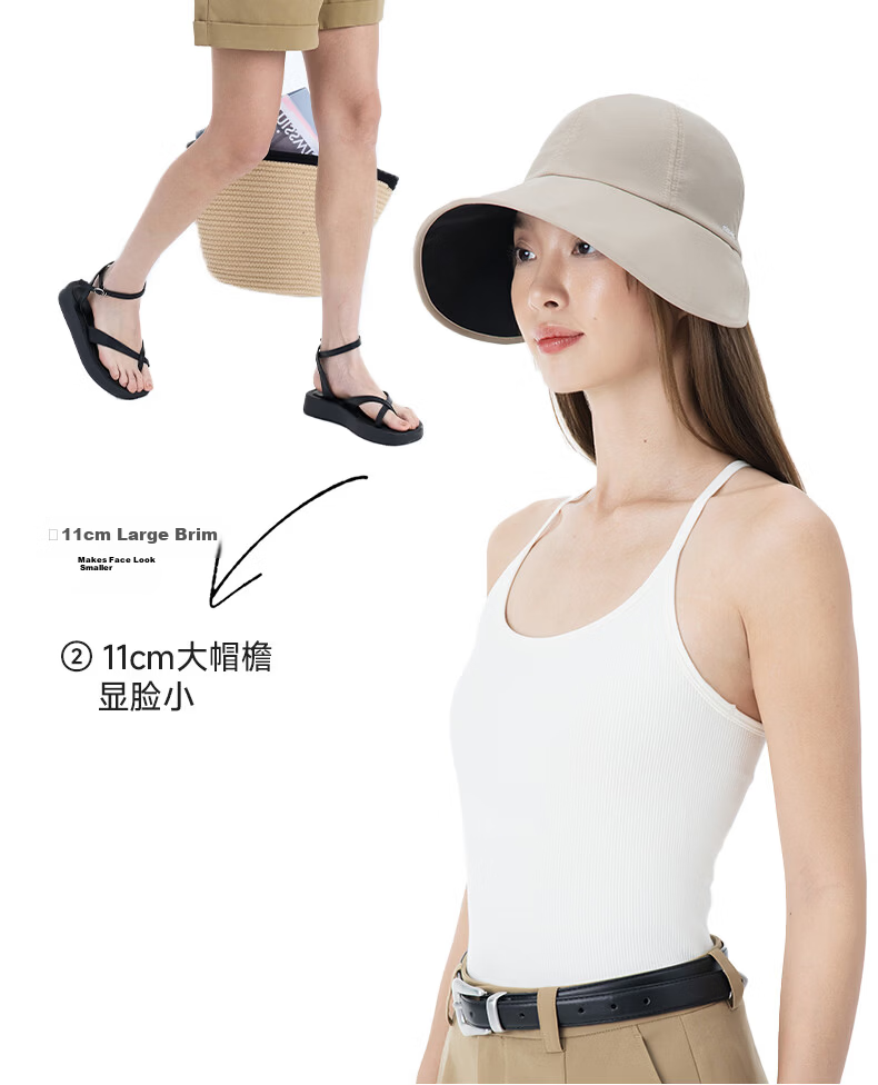 MissWiss Velvet Black UV Protection Fisherman Hat Outdoor Sunshade Cap Taupe Beige 9
