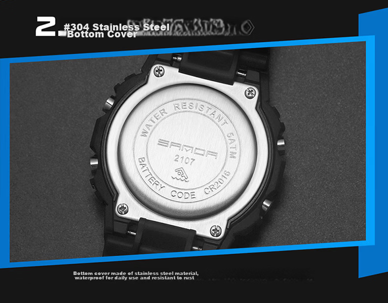 Wodu Youth Square Digital Sports Multifunction Alarm Clock Waterproof Boys Watch for Middle and High School Students Kids 21