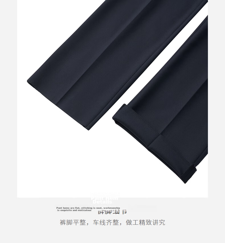 Goldlion Autumn Winter Floral Yarn Fashion Slim Fit Business Formal Trousers for Men 95 Dark Navy 34 15