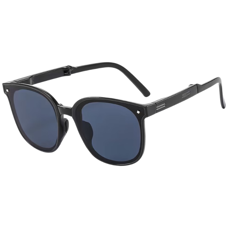 Baixiaoshe Folding Sunglasses for Women, Driving Glasses, Anti-Glare Eyewear, Lightweight Folding Sunglasses, White Frame with Gray Lenses (Polarized)