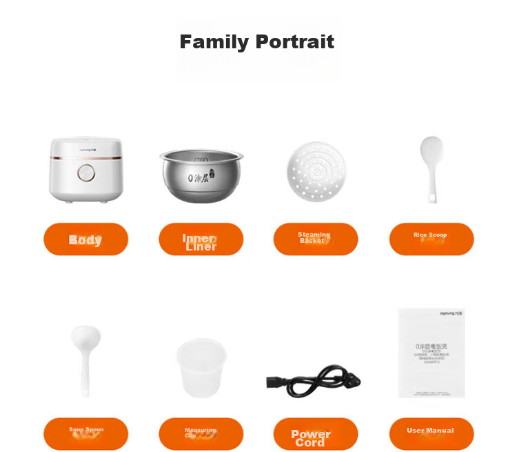Joyoung Multifunctional Smart Rice Cooker 4L 316L Stainless Steel Inner Pot IH Non-Stick Rice Cooker F-40F560L 30