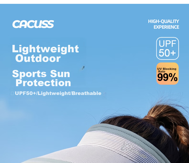 CACUSS Large Brim Open Top Hat Women Summer Outdoor Sun Hat Sports Hat Face Slimming Striped Sun Protection Hat Black 1