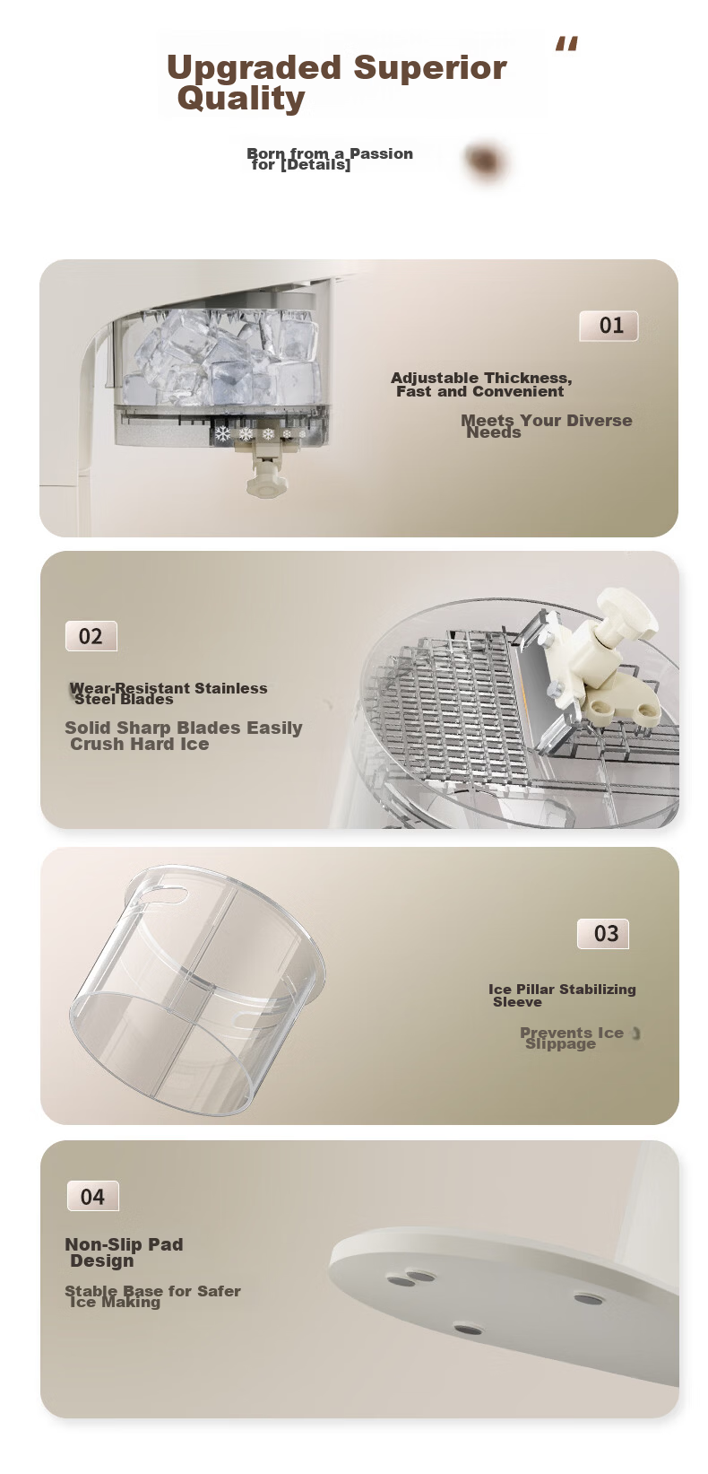 Meizhikou Ice Shaver, Home And Street Vending Automatic Snow Cone Machine, Multifunctional Electric Ice Crusher, Adjustable Coarse And Fine Settings, Soft Serve Machine 20