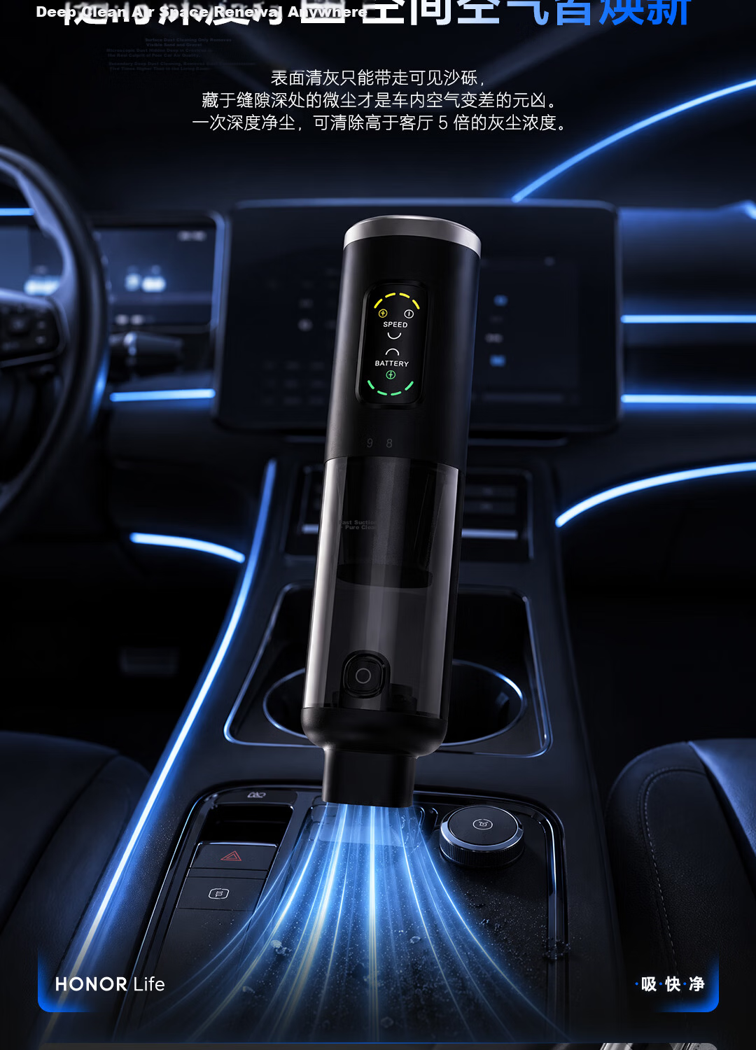 Honor Choice Car Vacuum Cleaner High Suction Handheld Portable Wireless 21000Pa Dual-Use Dust and Pet Hair Remover for Car and Home 4