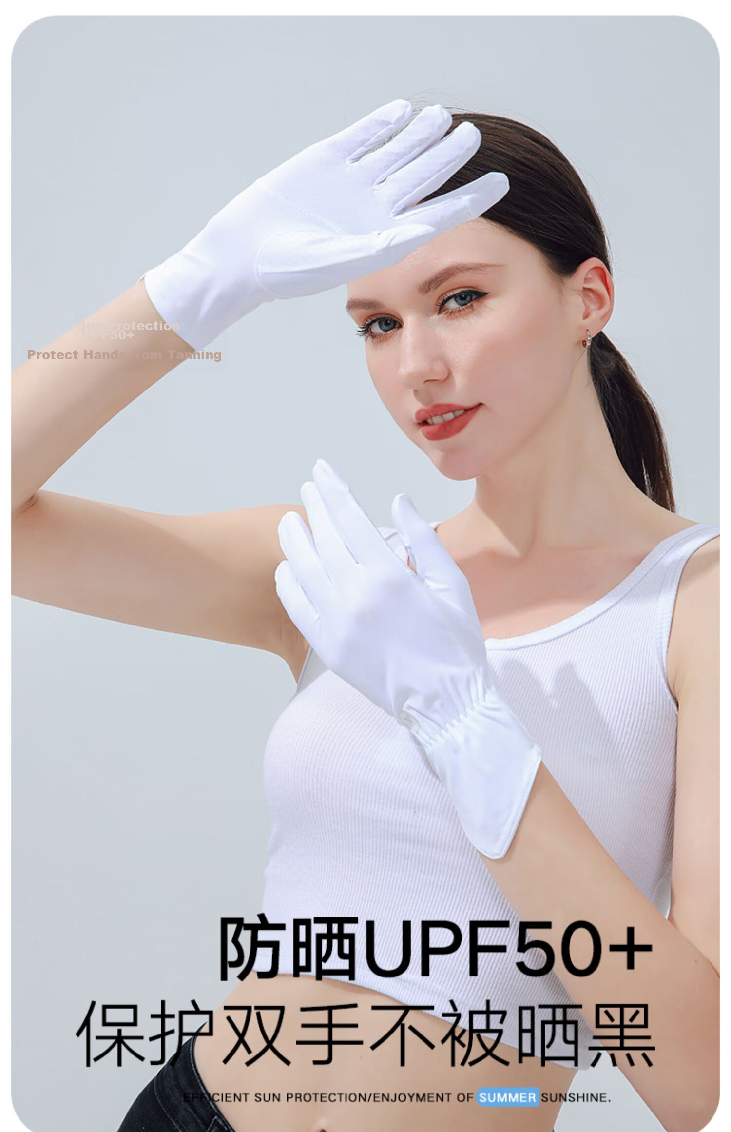 Jian Cai Ice Silk Sunscreen Gloves for Women Spring Summer Driving Sun Protection Breathable Thin Outdoor Sports Cycling Gloves Gift for Girlfriend 4