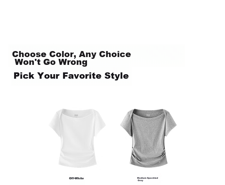Semir Mall Same Style | Women's Summer Short Sleeve T-Shirt, Short Slim Fit, Off-Shoulder Ruffled 2026 Top 101326100002 24