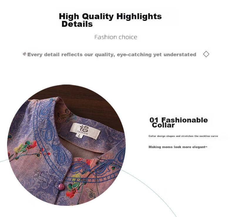 Fengxiao Middle-Aged Women's Summer Set 50-60 Years Elegant Mom Outfit 2026 New Noble Lady Short Sleeve National Style 3