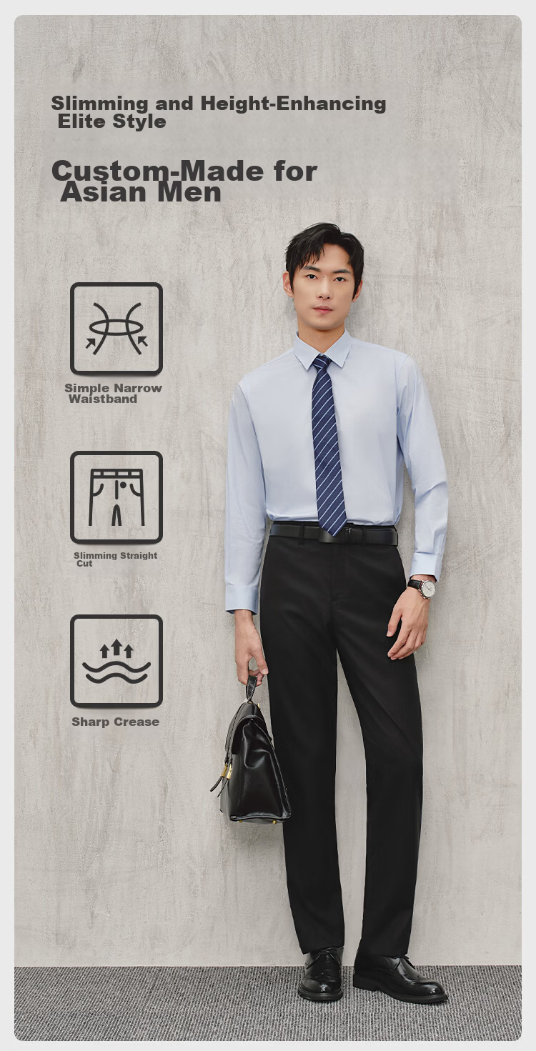 JD Jingzao Cool Wool Tencel Men's Casual Pants Summer Wrinkle-Free Straight Business New Black 31 4