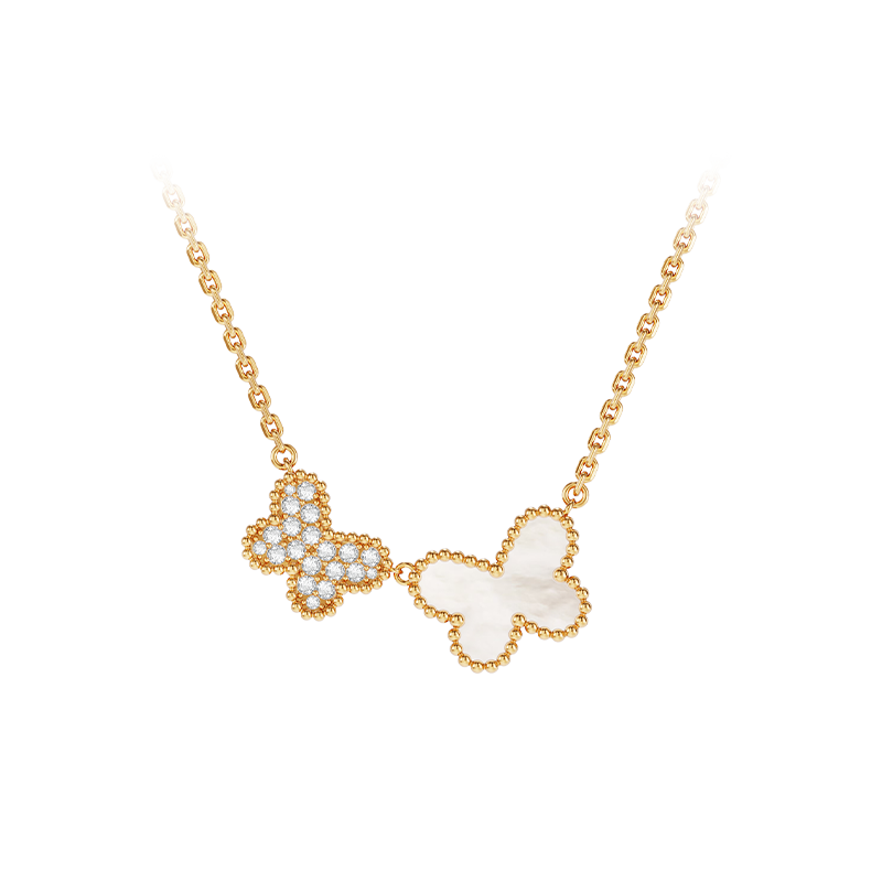 Ducogina Style Butterfly Necklace for Women Elegant Luxury Birthday Qixi Valentine's Day Gift for Girlfriend Wife Bestie