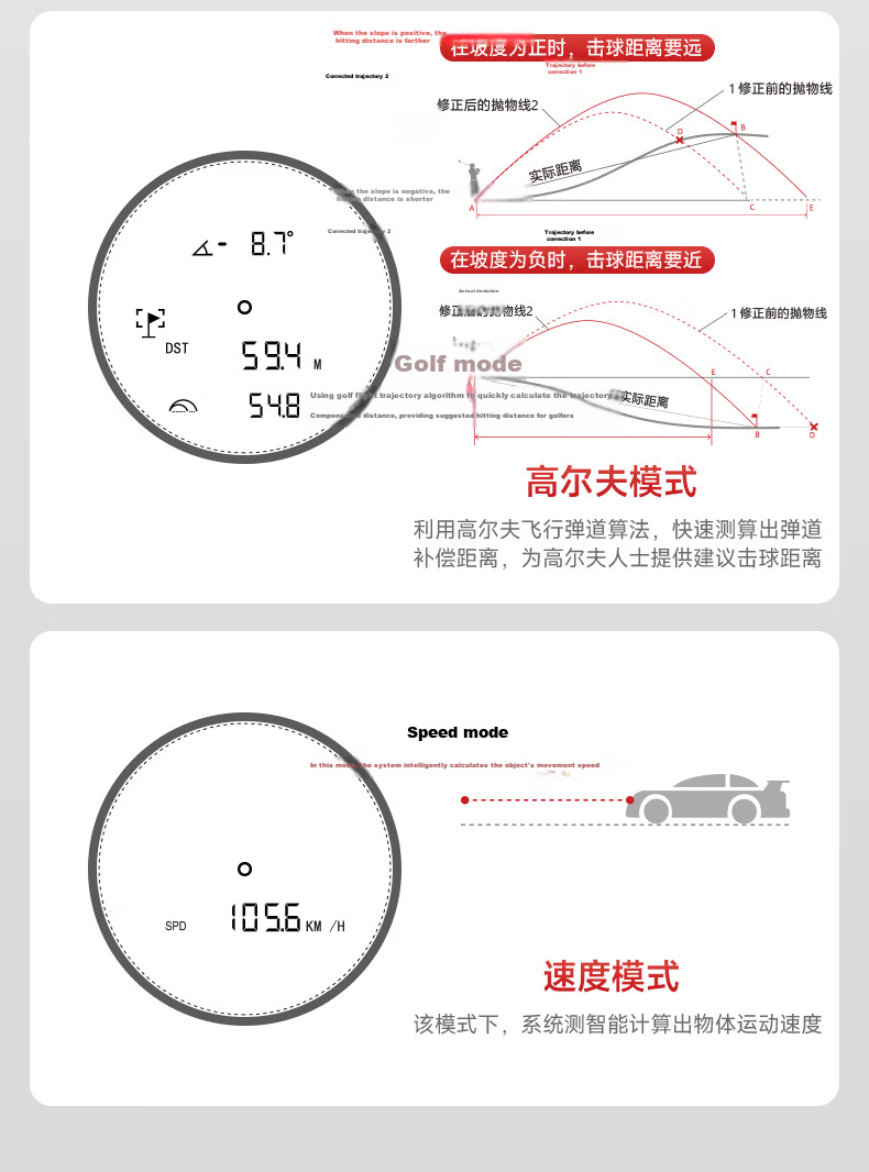 DELIXI ELECTRIC Laser Rangefinder Telescope Golf Outdoor High-Precision Laser Distance Meter High-Speed Theodolite 600m 10