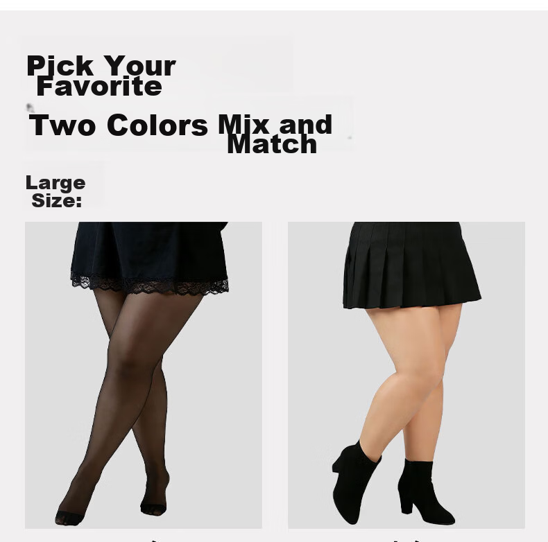 Bandgewoo Women's Black Anti-Snag Sheer Thigh-High Pantyhose Sexy Nude Feel Ultra-Thin Summer Tights 4