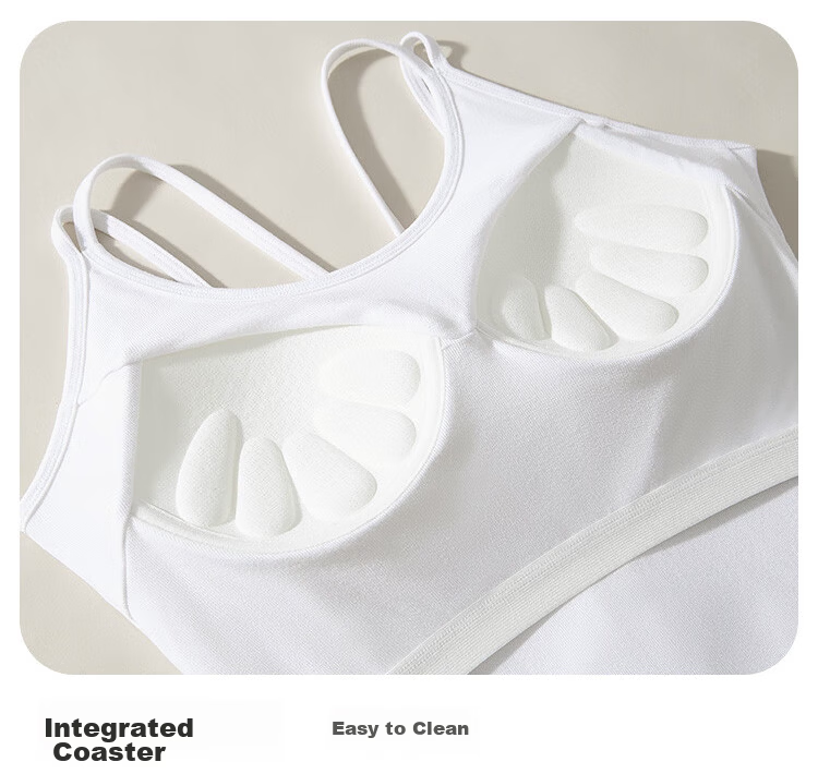MiiOW Women's Camisole Vest Innerwear Outerwear Backless Bra with Padding Sleeveless Top Black L 14