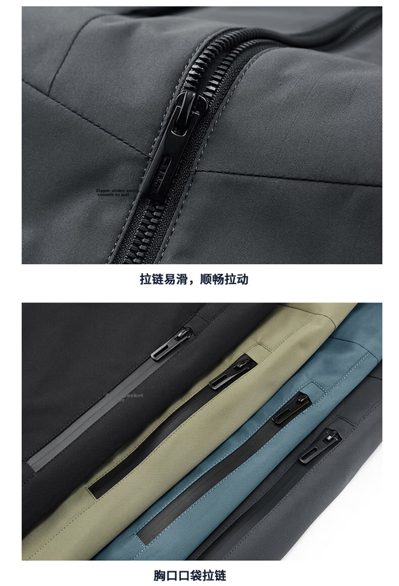 JEEP Men's Jacket, Spring And Autumn Trendy American Style, Detachable Hood, Loose Casual Coat, Dark Gray, 5XL 18