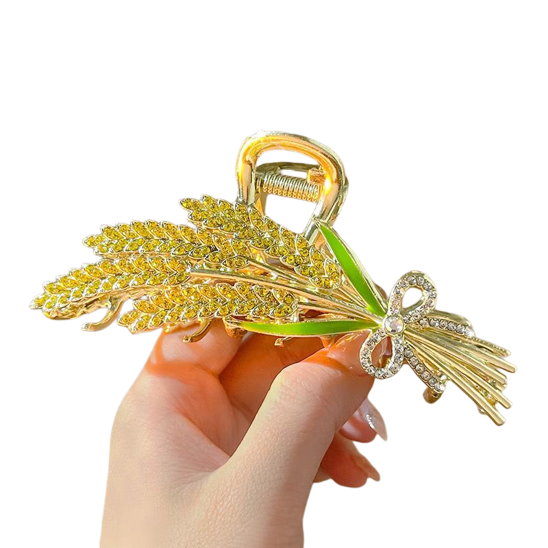 Dijing Wheat Spike Hair Clip, High-End 2026 New Style, Shark Clip for Back of Head, Hair Accessory, Birthday Gift for Girlfriend