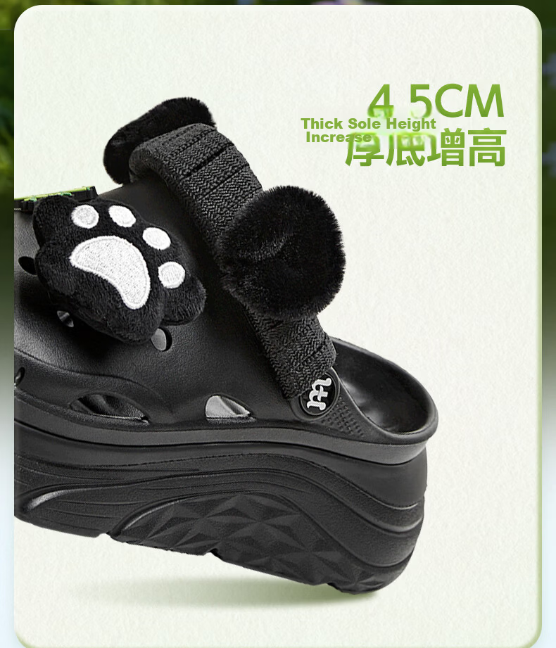 Tianmeiyi Langhua Hollow Thick-soled Height-increasing Sandals Women's Outdoor Beach Shoes Summer CMX18BL6 Black Size 35 13