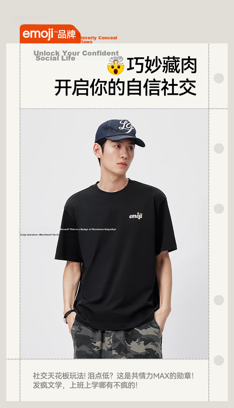 Semir emoji™ Collaboration Series Men's Summer Short Sleeve T-Shirt Pure Cotton Knitwear 2026 Top 109326100226 6