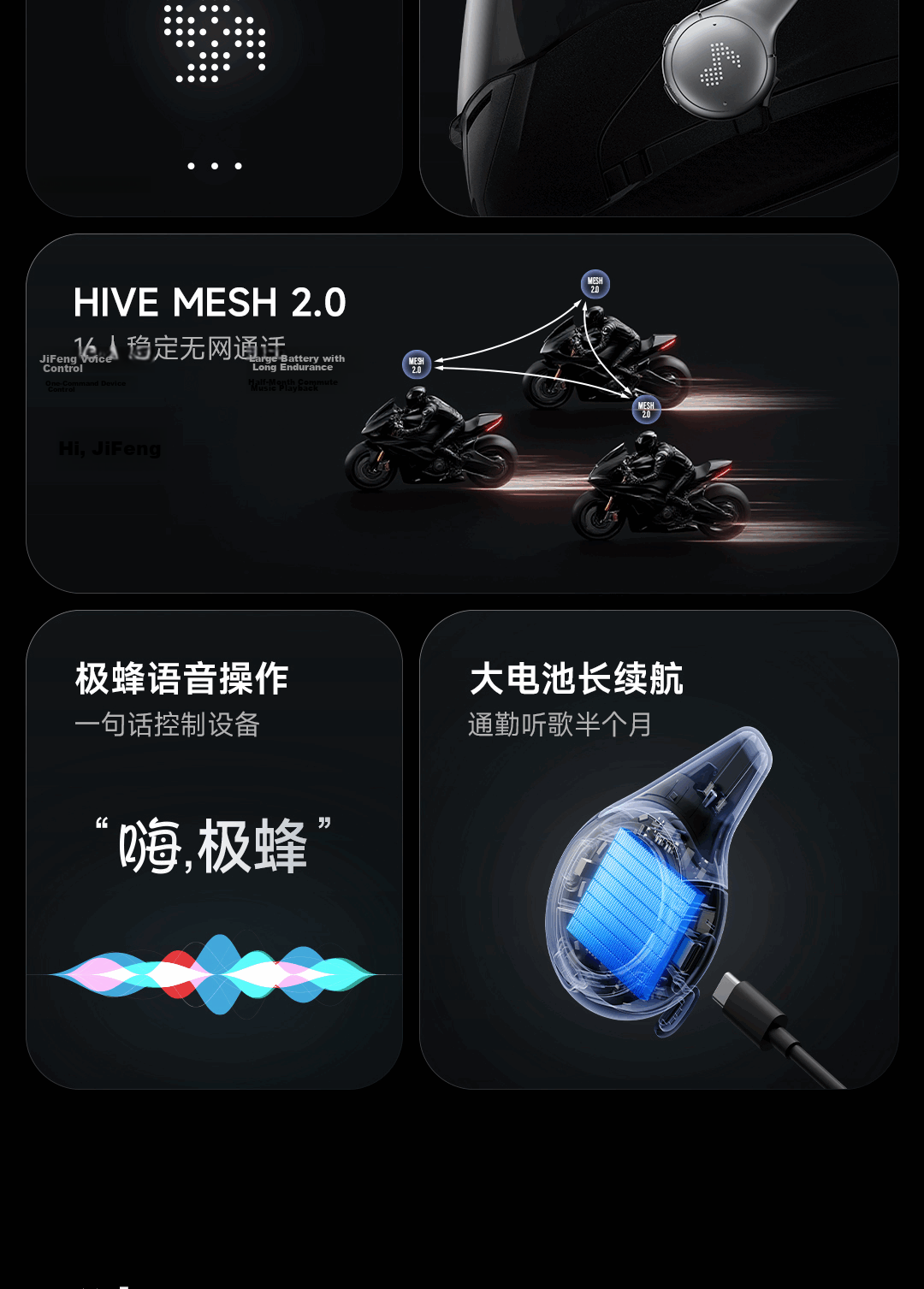 BeeBest Helmet Intercom Bluetooth Motorcycle Headset Riding Communication Equipment Long Battery Life Waterproof Earphone Single Unit Gift 4