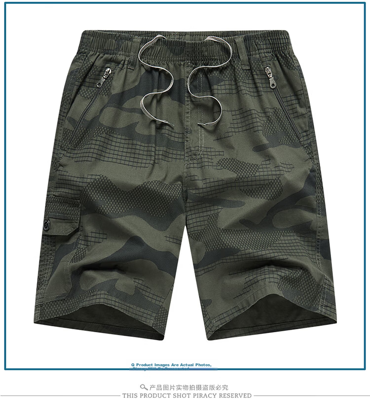 TUCANO Men's Summer Cotton Comfortable Camouflage Cargo Sports Casual Fashion Shorts Black Blue L 19