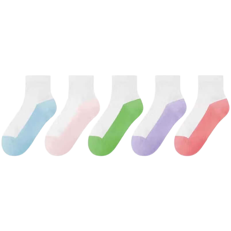 Mianmanman Children's Socks, Summer Thin Style, Xinjiang Cotton Mesh Breathable Antibacterial Anti-Mite Sweat-Absorbing Mid-Calf Socks for Boys And Girls, 5 Pairs TT