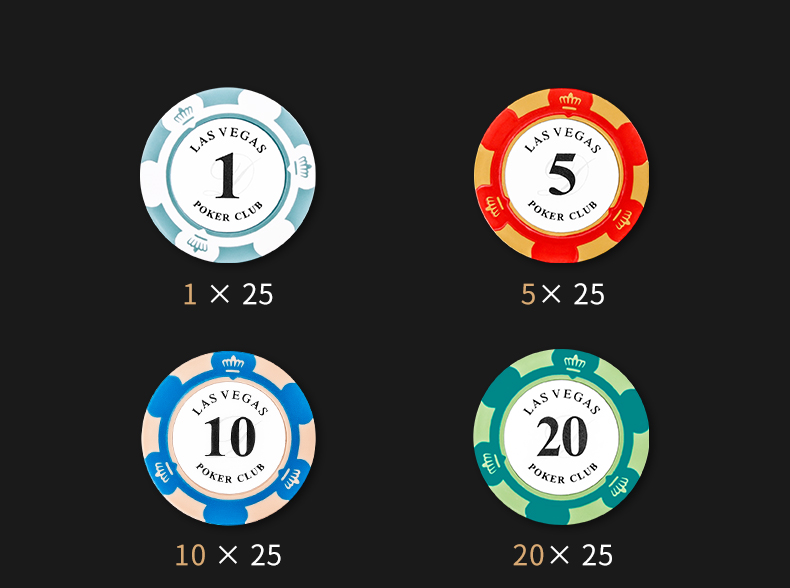 Huasheng Texas Hold'em Poker Chips, 200 Pieces, Clay Poker Chips, Mahjong Tiles, Coin Tokens, Point Coins, Reward Coins, Aluminum Box Set H-031 15